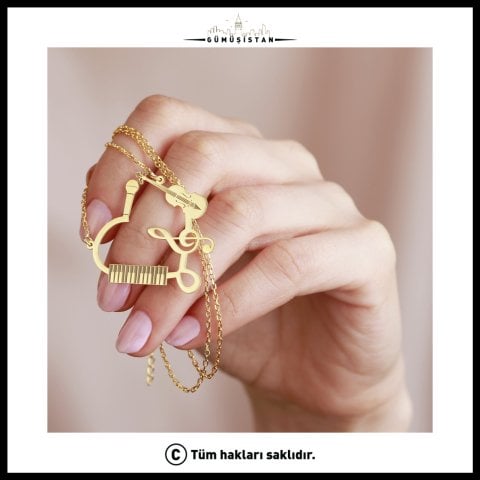 925 Ayar Gümüş Müzisyen Kolyesi