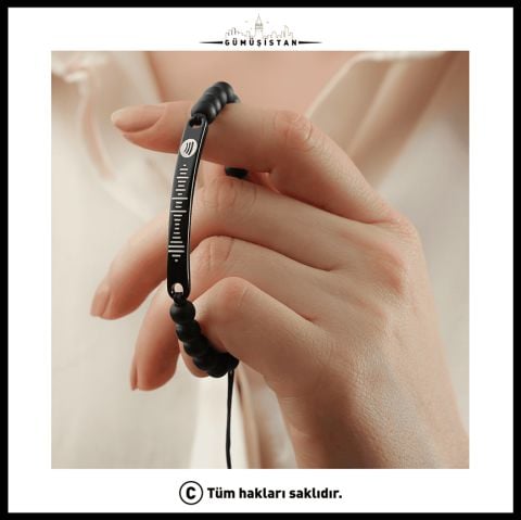 Kişiye Özel Spotify Çift Makrome Çelik Bileklik