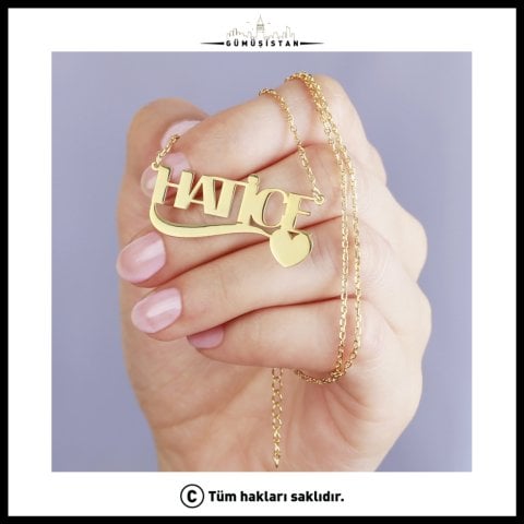 Kişiye Özel İsimli Kalp Kolye – İsim Yazılı Aşk Kolye