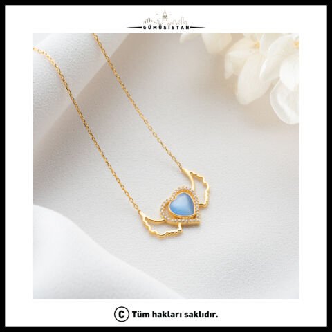 925 Ayar Gümüş Opal Kanatlı Kalp Küpe