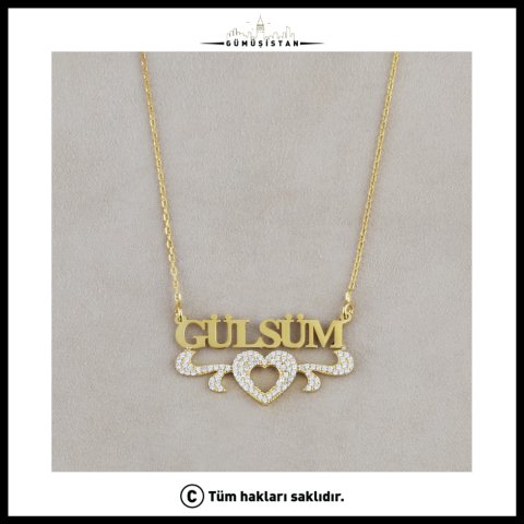 925 Ayar Gümüş Kalpli İsimli Kolye