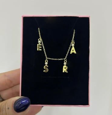 Kişiye Özel İsimli/Harfli Kolye - 925 Ayar Gümüş