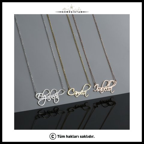925 Ayar Gümüş İsimli Kolye