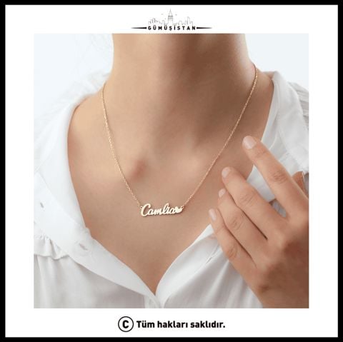 Kişiye Özel Kalpli İsim Kolye – El Yazısı Tasarımlı İsimli Kolye