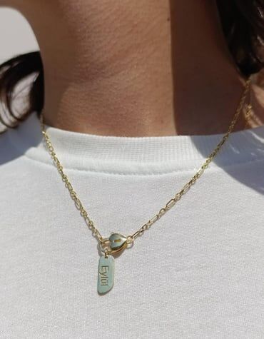 Kalp Kilitli Plaka Harf & İsim Kolye - 925 Ayar Gümüş