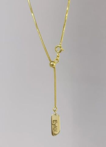 Asansör Zincirli Plaka Kolye - 925 Ayar Gümüş