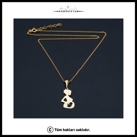 925 Ayar Gümüş Hamile Anne Kolyesi
