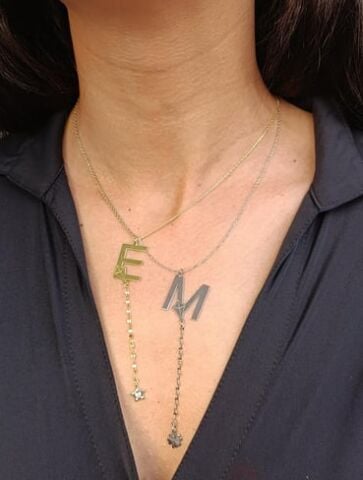 Uçurtma Detaylı Harf Kolye - 925 Ayar Gümüş