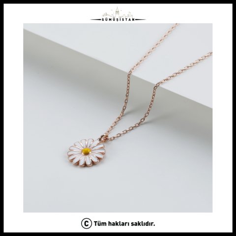 925 Ayar Gümüş Papatya Kolye
