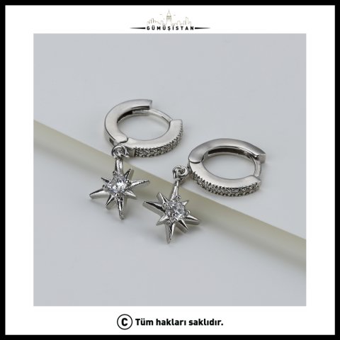 925 Ayar Gümüş Yıldız Küpe