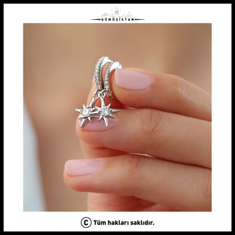 925 Ayar Gümüş Yıldız Küpe