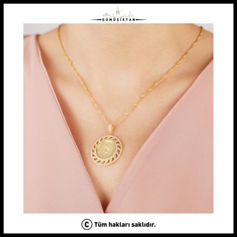 925 Ayar Gümüş İsimli Madalyon Kolye & Bileklik Set
