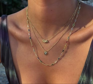 Renk Baget Taşlı Kolye - 925 Ayar Gümüş