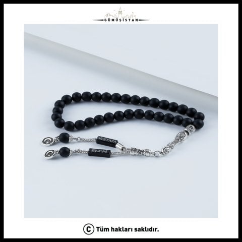 İsimli Siyah Mat Onix Tesbih
