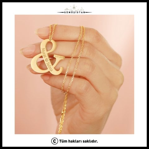 Kişiye Özel İki İsim ve Tarihli & Kolye – Sevgiliye Özel Çift İsim Kolyesi