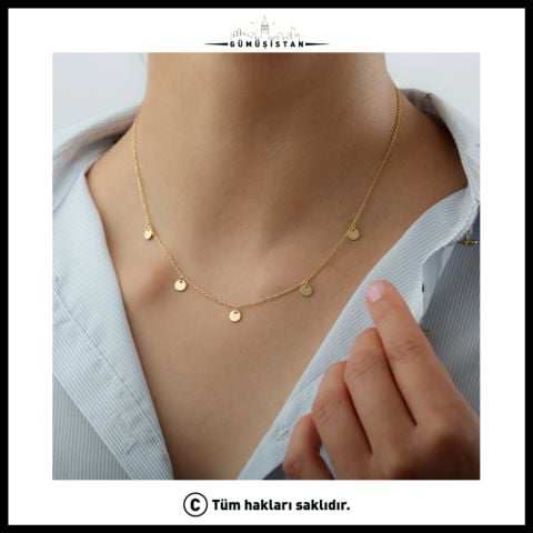 925 Ayar Gümüş Pullu Kolye