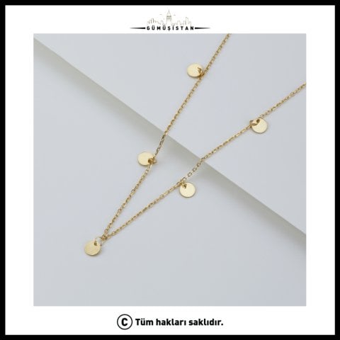 925 Ayar Gümüş Pullu Kolye