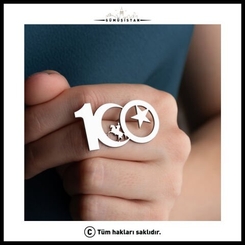 925 Ayar Cumhuriyetin 100. Yılına Özel Tasarlanmış Broş