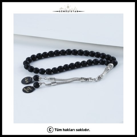 İsimli Siyah Mat Onix Tesbih