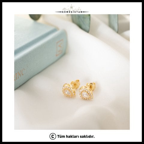 925 Ayar Gümüş Nisan Ayı Doğum Taşı ( Diamond ) Damla Küpe