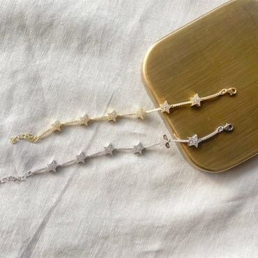 Zircon Taşlı Yıldız Bileklik - 925 Ayar Gümüş