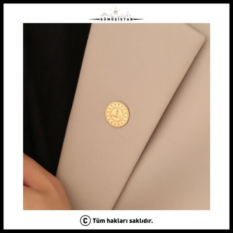 14 Ayar Altın Kaplama Ahşap Kutulu Öğretmenler Günü Yaka İğnesi