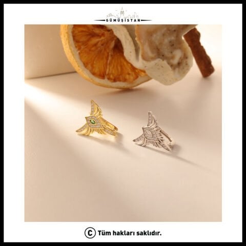 925 Ayar Gümüş Kuş Tüylü Kılıç Küpe