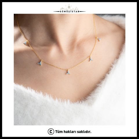 925 Ayar Gümüş Üç Yapraklı Kolye