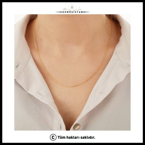 925 Ayar Gümüş Forse Zincir 50 cm