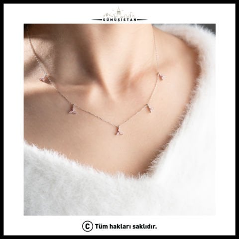 925 Ayar Gümüş Üç Yapraklı Kolye