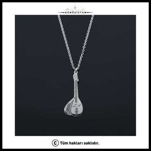 Bağlama Kolye – Saz Figürlü Müzisyen Kolyesi | Kişiye Özel Harfli Takı