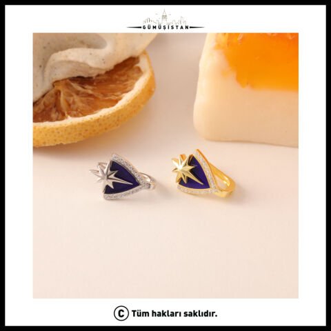 925 Ayar Gümüş Kalkan Kutup Yıldızı Küpe