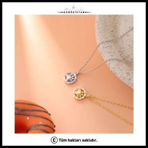 925 Ayar Gümüş Patili Kolye