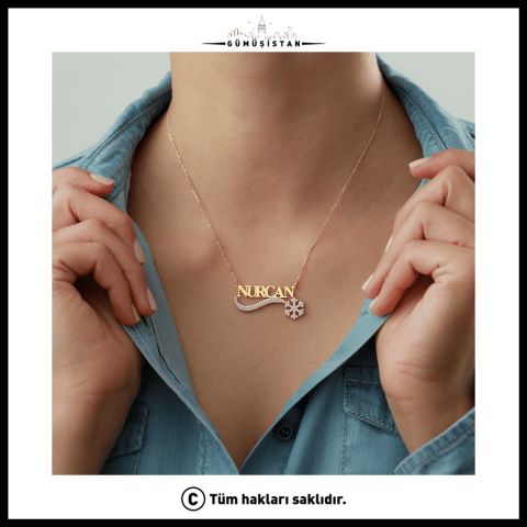 925 Ayar Gümüş İsimli Kartanesi Kolye