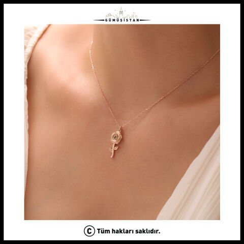 925 Ayar Gümüş Glayöl & Ağutos Ayı Doğum Taşı Kolyesi