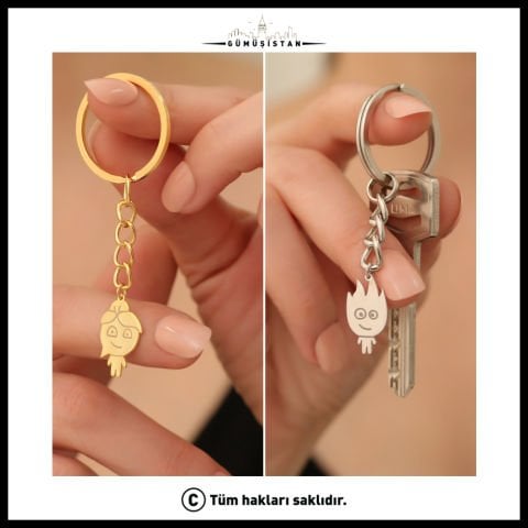 Sevgililer Gününe Özel Ateş Ve Su Anahtarlık ( Çift )