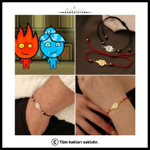 Sevgililer Gününe Özel Ateş Ve Su Bileklik ( Çİft )
