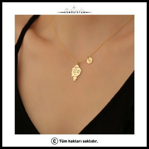 Sevgililer Gününe Özel Ateş Ve Su Kişiye Özel Harf Kolye ( Çift )