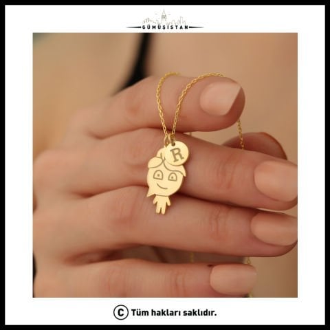 Sevgililer Gününe Özel Ateş Ve Su Kişiye Özel Harf Kolye ( Çift )