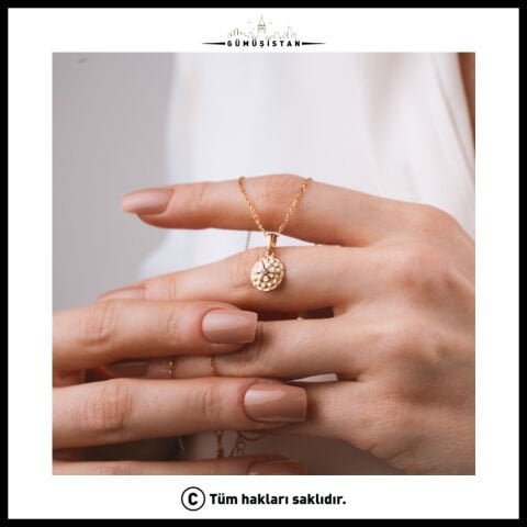 925 Ayar Gümüş Kadife Çiçeği Ekim Ayı Minimal Doğum Taşı Kolyesi