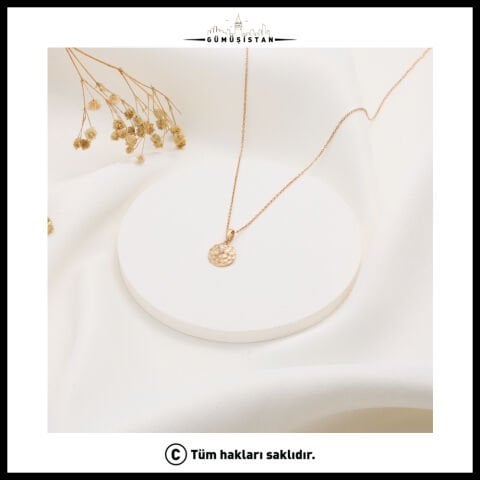 925 Ayar Gümüş Kadife Çiçeği Ekim Ayı Minimal Doğum Taşı Kolyesi