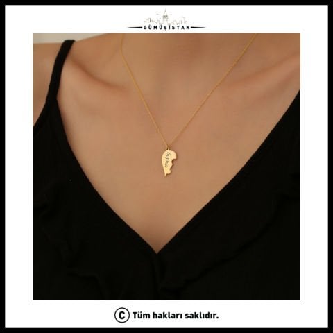Sevgililer Gününe Özel Birleşen Kalp Kolye ( Çift )
