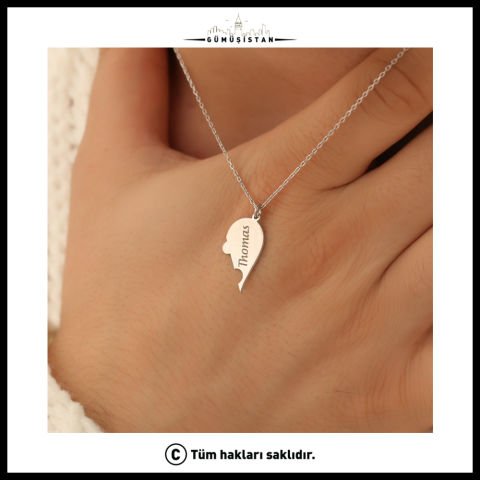 Sevgililer Gününe Özel Birleşen Kalp Kolye ( Çift )