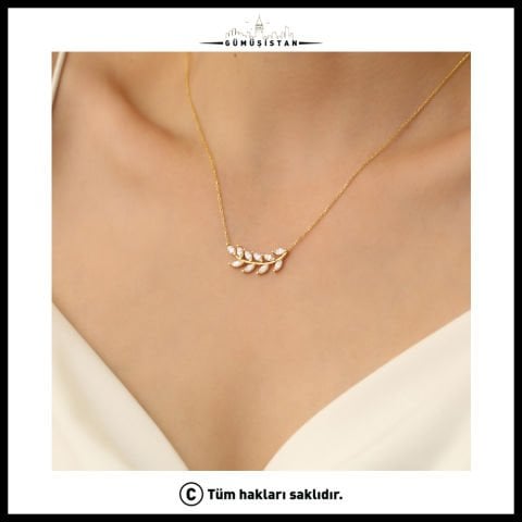 925 Ayar Gümüş Zeytin Dalı Kolye