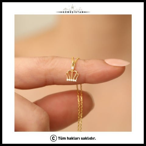 925 Ayar Gümüş Taç Kolye