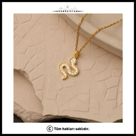 925 Ayar Gümüş Yılanlı Kolye