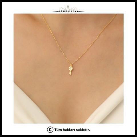 925 Ayar Gümüş Anahtarlı Kolye