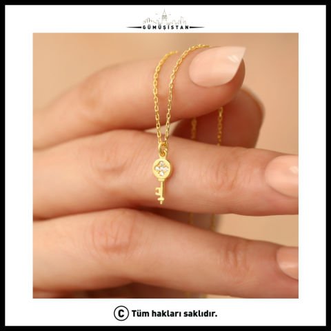 925 Ayar Gümüş Anahtarlı Kolye