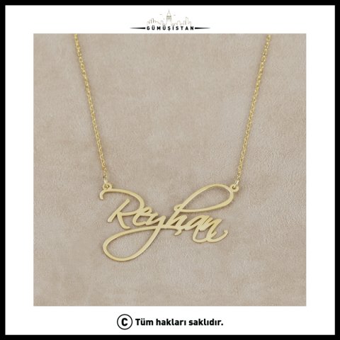 925 Ayar Gümüş El Yazısı İsimli Kolye