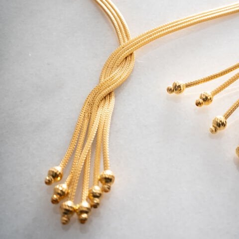 925 Ayar Gümüş Altın Kaplama El İşçiliği Örgü Dorika Set